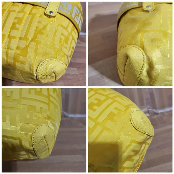 FENDI Zucca Zip Code Shoulder Yellow Bag - Picture 11 of 12